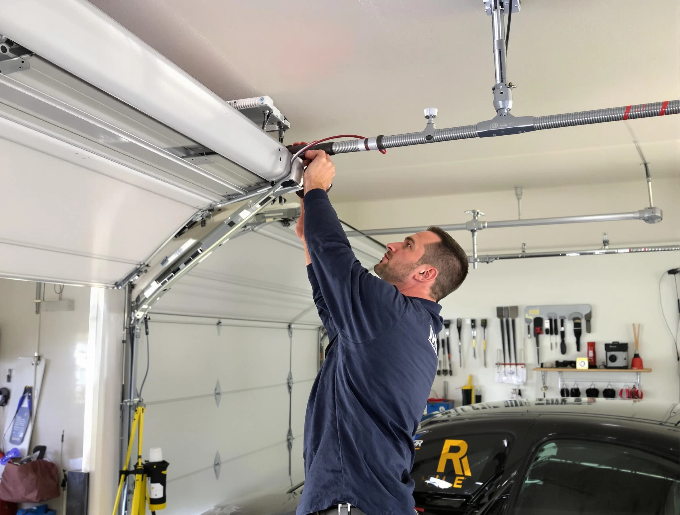 San Tan Valley Garage Door Repair technician performing garage door cable repair in San Tan Valley