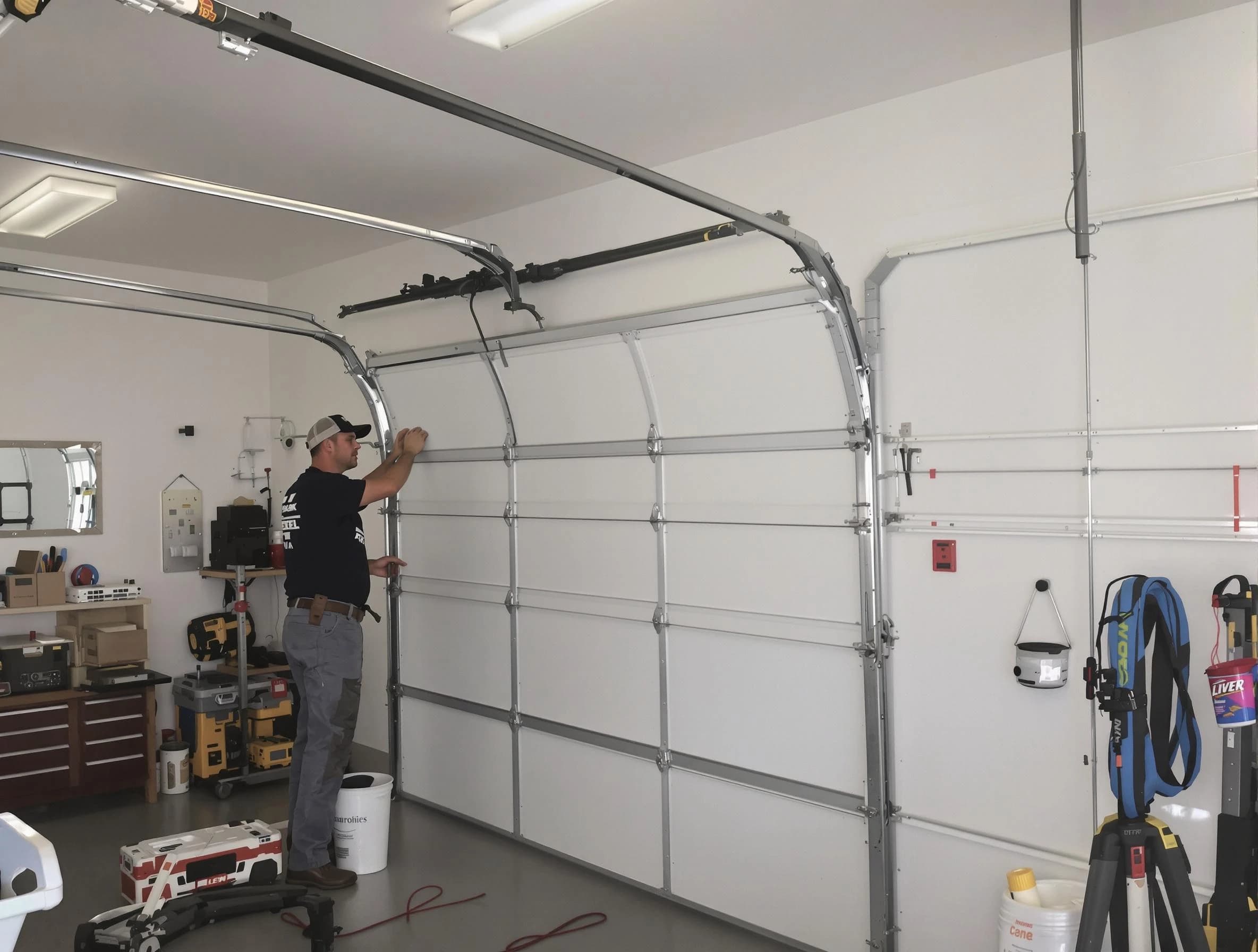 San Tan Valley Garage Door Repair team installing new garage door in San Tan Valley