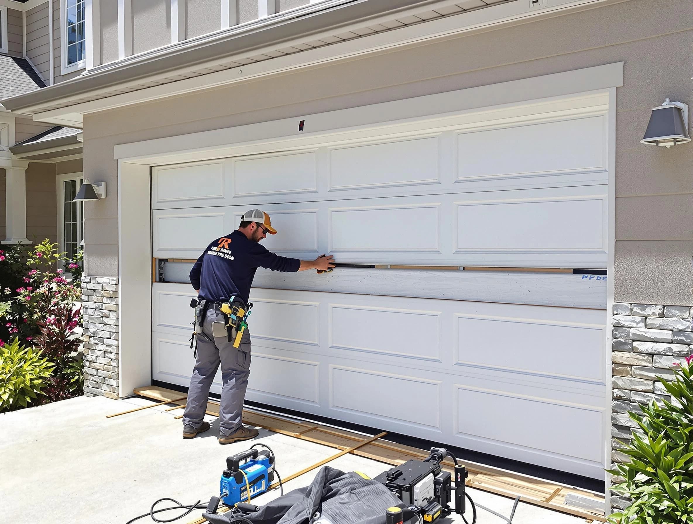 San Tan Valley Garage Door Repair team performing complete garage door replacement at San Tan Valley residence