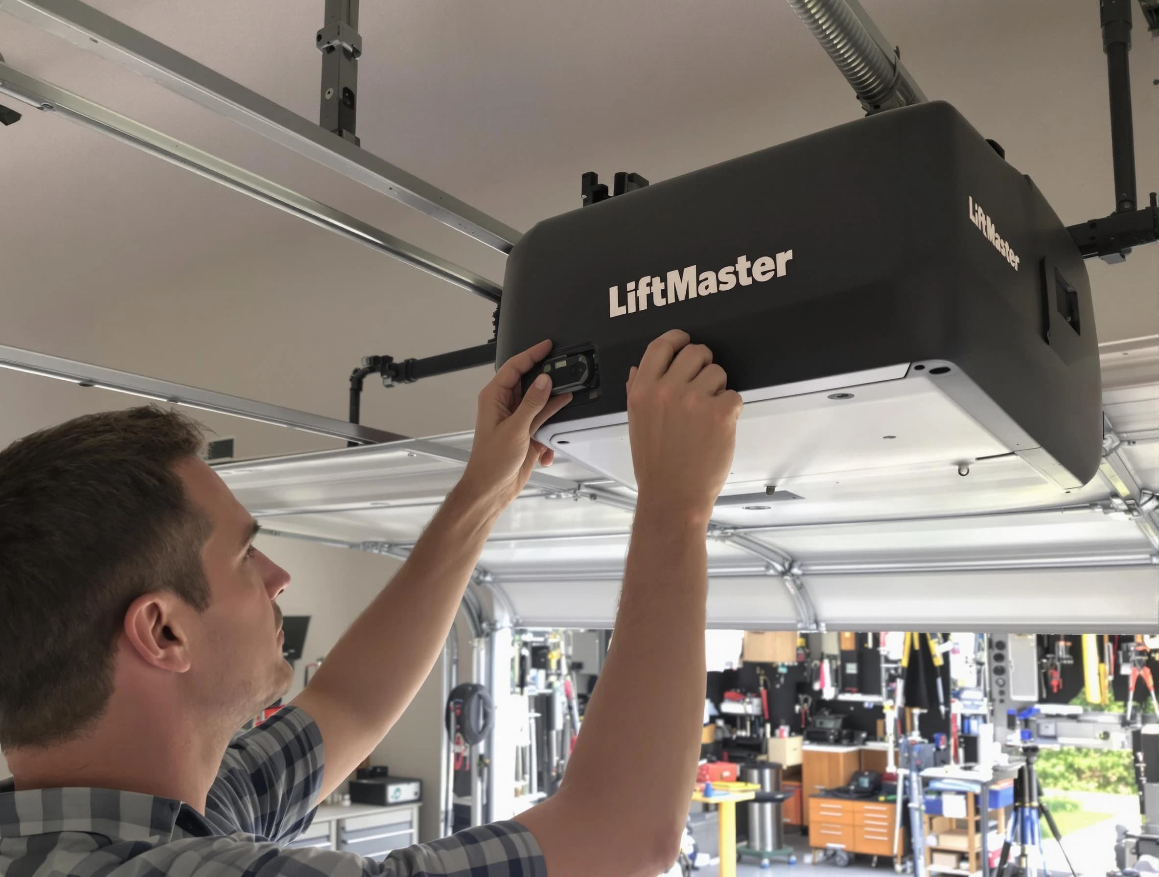 San Tan Valley Garage Door Repair technician repairing garage door opener in San Tan Valley