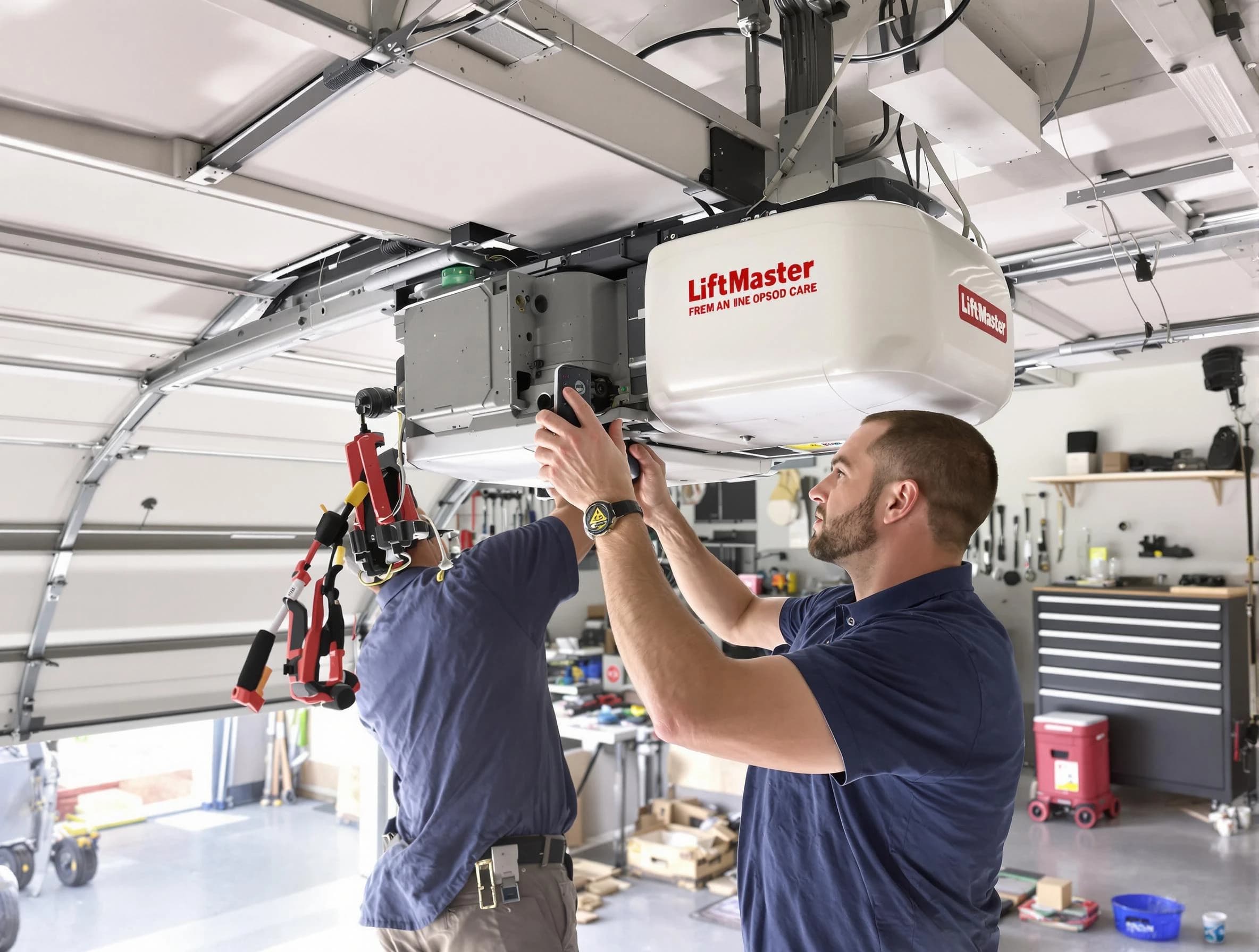 San Tan Valley Garage Door Repair technician performing advanced diagnostics on garage opener in San Tan Valley