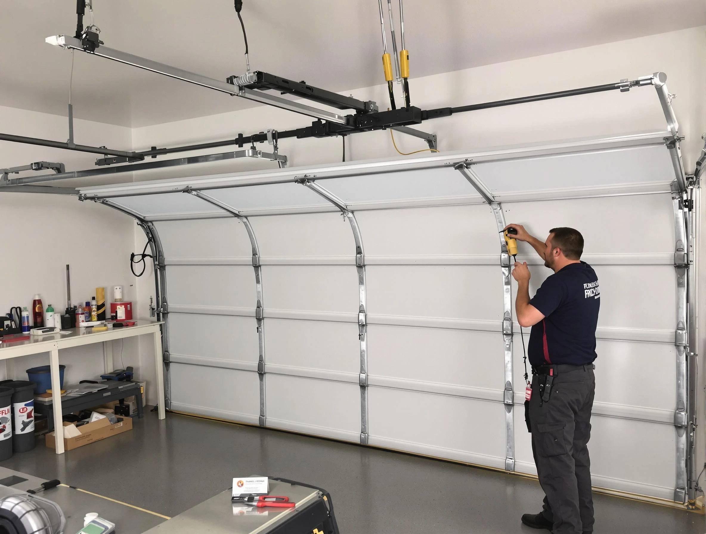 San Tan Valley Garage Door Repair certified technician performing overhead door system repair in San Tan Valley